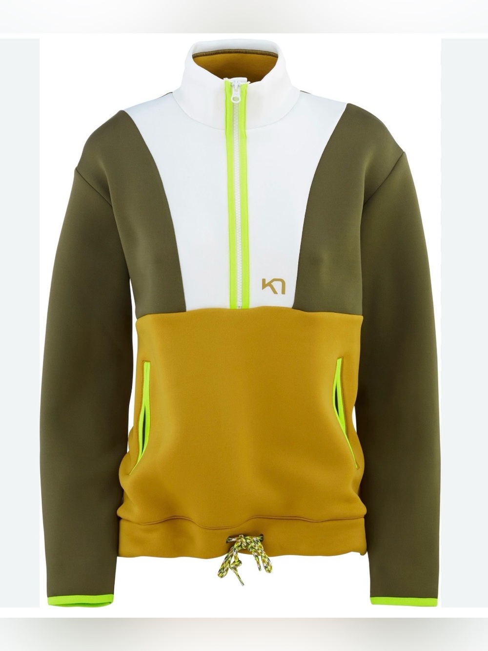 Kari Traa Sanne Long Sleeve Pullover Sweater Olive Green Small